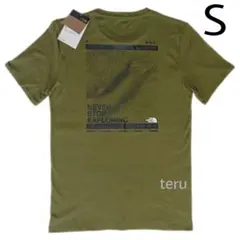 ノースフェイス FDM tシャツ 半袖 オリーブ カーキ 緑 白 海外Sサイズ