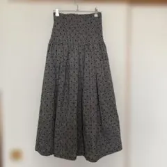 【ROYAL PARTY】ドット柄 ハイウエスト　フレアロングスカート