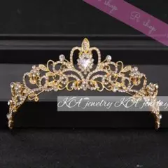 ティアラ☆ヘッドドレス ウェディング ヘアアクセサリー ブライダル ゴールド