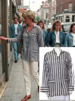 ヴィンテージ】90年代 CHANEL ストライプ シャツ ココマーク シャネル
