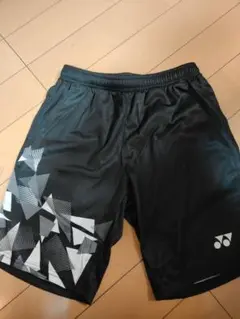 YONEX バドミントンパンツ S 黒 幾何学模様