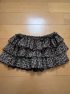 ROMWE ヒョウ柄フリルミニスカート S