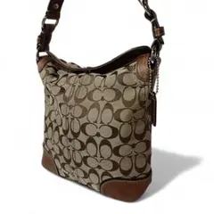 美品 正規品 コーチ COACH ワンショルダーバッグ シグネチャー ベージュ