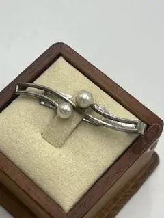 MIKIMOTO　ミキモト　ネクタイピン　シルバー　アコヤパール　真珠のサムネイル
