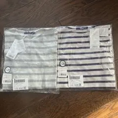 OMNES オムネス 長袖Tシャツ カットソー ボーダー【120】2枚組