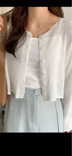 Dazy ホワイト 長袖カーディガン Mサイズ