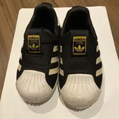 adidas キッズシューズ ブラック/ホワイト【14cm】
