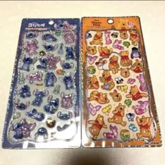 プチドロップステッカー スティッチ プーさん 2種セット 新品 正規品