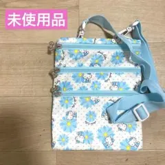 ハローキティ ショルダーバッグ サコッシュ 花柄 水色
