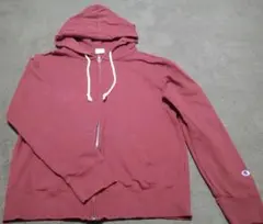 【Champion 】バーガンディ:ジップアップパーカー(Ｌ)