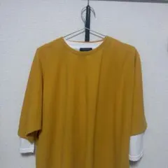 BACK NUMBER レイヤード風カットソー マスタード