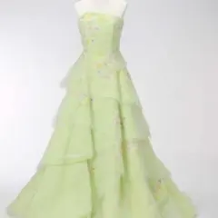 ライトグリーン カラードレス ストラップレス