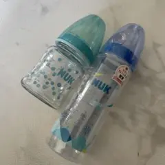 NUK プラ哺乳瓶 250ml とガラス瓶哺乳瓶120ml