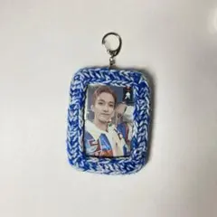 編み物　ハンドメイド　トレカケース　韓国　y2k ブルー