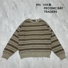 90s USA製 PECONIC BAY TRADERS ニット セーターのサムネイル
