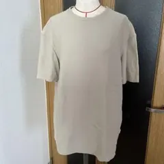 ワッフル素材 半袖Tシャツ ベージュ系