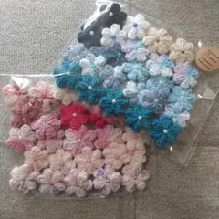 ＊どど～んと ＊かぎ針編み ビーズ付きフラワーモチーフ 50個