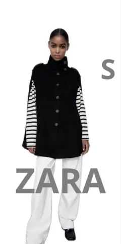 ZARA ニットケープ サイズS 黒
