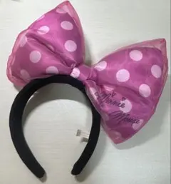 ミニーマウス 水玉リボン デカリボン カチューシャ
