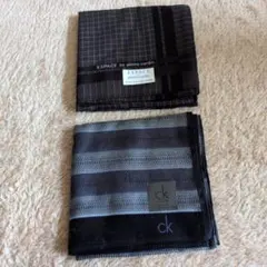 Calvin Klein & ESPACE 綿ハンカチ 2枚セット