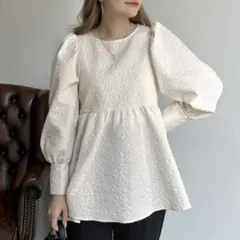 prose verse フラワージャガードペプラムブラウス