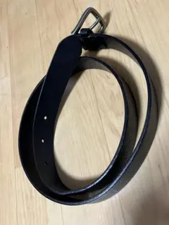 AUSONIA 本革 シンプル レザーベルト 黒　ブラック メンズ