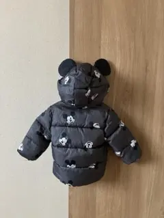 H&M ディズニー ミッキー 耳付きダウン 80cm 12M ベビー冬春アウター