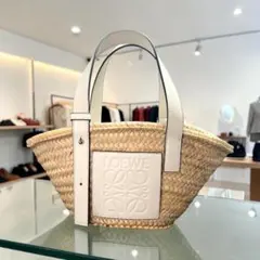ロエベ バスケット スモール ラフィア かご カゴバッグ ベージュ