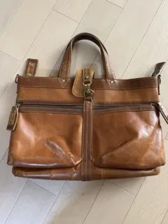 輪怐 LIN-KU リンク ビジネスバッグ キャメル レザー　本革