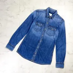 セオリー アドリアーノゴールドシュミット デニムシャツ ブルー 青S*MD940