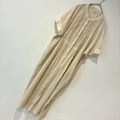 美品 TSUHARU bulbul ギャザー ロング ワンピース リボン マキシ