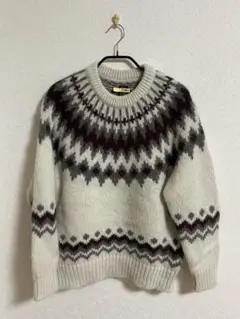 BATONER ノルディック柄 モヘア ニットカーディガン 定価3万5200円 BATONER【WOMEN'S】MOHAIR NORDIC CREW CARDIGAN バトナー