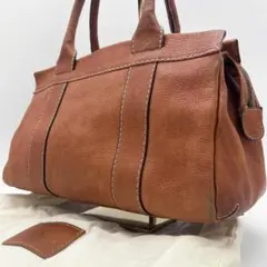 C982 日本製 Kitamura シボレザー ハンドバッグ トート 肩掛け 茶