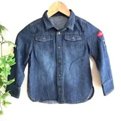 【size：110cm】デニム長袖シャツ