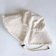 ZARA 자라 프린지 버킷 모자 모자 모자 여성 아이보리