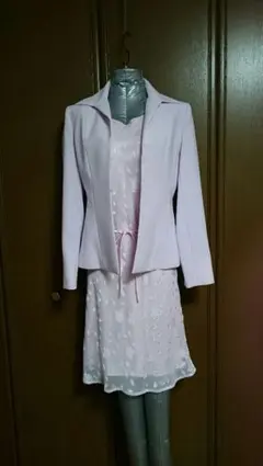 ３点セットスーツ ジャケット＋ワンピース＋スカート リボン付き