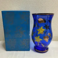 7809⑧★ボヘミア 花瓶 ブルー★