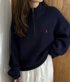 ハーフジップニット【U.S. POLO ASSN.】