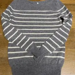 y*す様 美品❤️良品計画❤️ボーダーgray and whiteセーター❤️S
