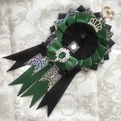 【痛ロゼット】オタ活 推し活 痛バ 缶バッジ ハンドメイド 緑 黒 銀 43