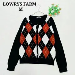 【美品】ローリーズファーム アーガイル柄 ニット カーディガン M 薄手