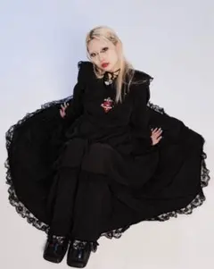 KOBINAI 黒　レース　ボリュームワンピース