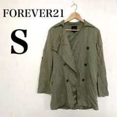 FOREVER21 レディース S カーキ シャツワンピ 羽織り ロングのサムネイル