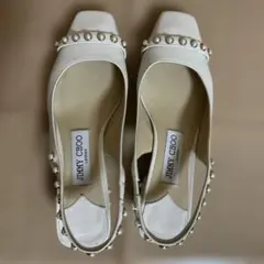 JIMMY CHOO フラワーモチーフ ミュール ホワイト39 - メルカリ