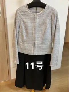 グレー ワンピーススーツ ジャケット付き　卒業　入学　セットアップ　フォーマル