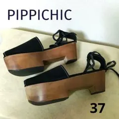PIPPICHIC ウッドソール サンダル ブラック　厚底　ピッピシックのサムネイル