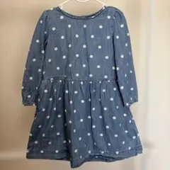 GAP ドット柄 デニムワンピース 長袖 105cm〜110cm