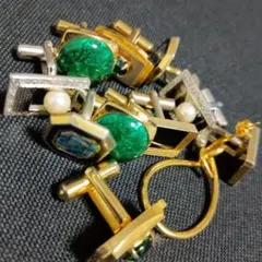 カフスボタンセット エポキシ装飾付き