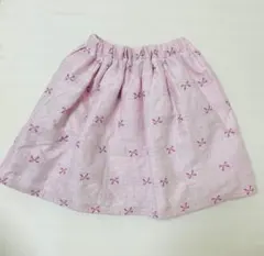 BeBe 120cm リボン柄ピンクスカート