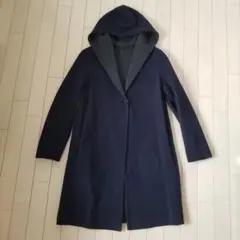 ユニクロ UNIQLO コート フード 紺 ネイビー S
